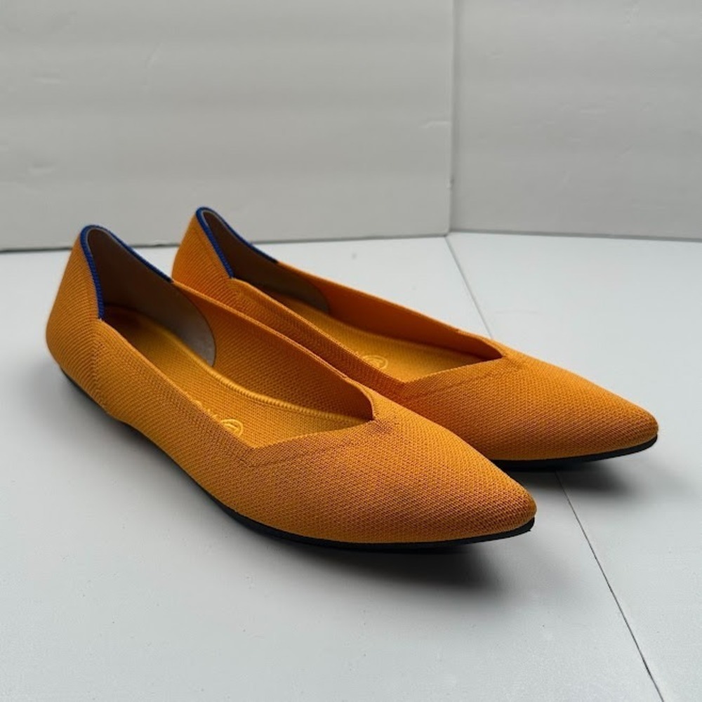 Rothys The Point Flats Shoes Womens 9.5 Gold Slip On Comfort Preppy Travel